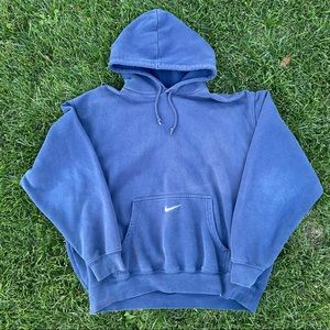 Vintage Center Swoosh Nike Hoodie Perfectly Faded